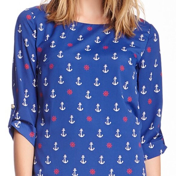 LAST CHANCE! Pink Owl | Nautical Anchor Print Dress S - Picture 5 of 5